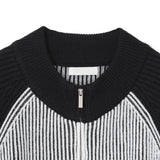 Non-mix Raglan Varsity Knit Zip-up