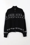 Nordic black knit zip-up
