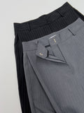 Striped One-Tuck Wide Slacks