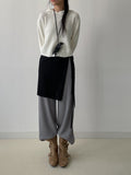 Sketch Ribbed Knit Long Wide Pants