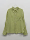 [Unisex] Fomi Linen Check Over Fit Shirt