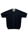 Basic collar knit short sleeve cardigan
