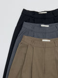[FW/Brushed Fabric] Arch Two-Tuck Wide Slacks