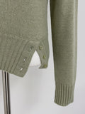 [Scarf SET] Tuyu boat neck slit crop knit