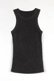 Pigment washing ribbed sleeveless