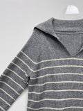 [Plan] Stripe Sailor Raglan Collar Knit