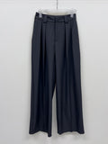 [Belt SET] With Two Tuck Wide Slacks