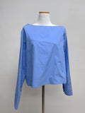 Unbalanced Shoulder Poplin Shirt