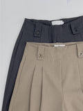 Taize Button Two-Tuck Wide Slacks
