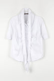 Shirring tie short sleeve shirt