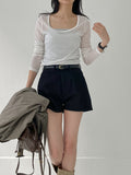 Basic short wide pants