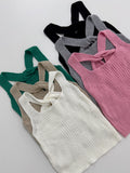Berry Halter Sleeveless Knitwear