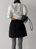 Bring corduroy A-line mini skirt