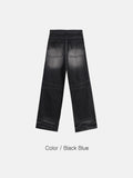 Deep Brush Biker Wide Denim