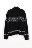 Nordic black knit zip-up