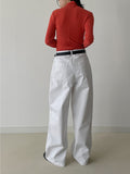 Seyu Two-Tuck Peach Cotton Wide Pants