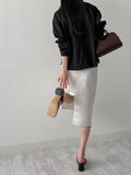 [Setup Available/Tie SET] Pin Round Loose Fit Blouse