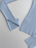 Ribbed Slit Boat Neck T-Shirt
