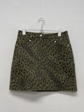 [Lined Pants] Vintage Leopard Mini Skirt