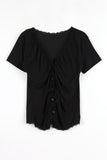 Medi lace button tee