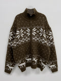 Nordic Cowichan Overfit Knit Zip-up
