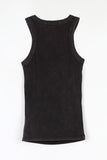 Pigment washing ribbed sleeveless