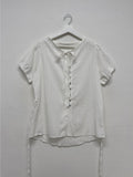 [Short sleeve ver.] Cheek strap long blouse