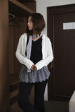 Pleated Lace Long Sleeveless