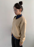 Ttet Stripe Wool V-Neck Knit