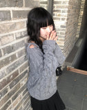 [Plan] Dottie Off-Shoulder Ribbon Cable Knit
