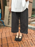 [BAONHAUS] Dairen Color Matching Roll-up Capri Pants