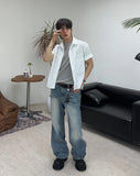 Kaise Washed Semi-Flare Jeans