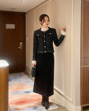 Nemu Spangle Pearl Knit Jacket Cardigan