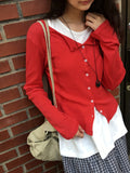 Ahiton Punching Round Neck Cardigan