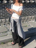 Se-eun Color Matching Nylon Wide Pants