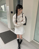 Yeonu basic pin tuck pleated skirt