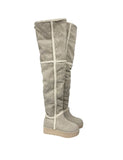 Wrinkle Shearling Platform Sole Long Ugg Boots