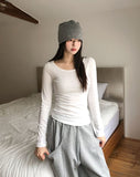 [U-BASIC] Obie Basic Slim U-Neck Long Sleeve