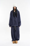 Paris over fit sweat hooded zip-up