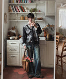 Barrier Cat Snap Bootcut Denim Pants