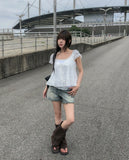 Shuyi Lace Puff Blouse