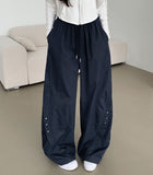 Nylon Wing Silver Point Curved Wide Banding Pants