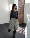 Roach Pigment Deep Dyeing Cargo Bermuda Shorts