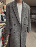 [LANARCH] Cashmere Boucle Double-Breasted Long Coat