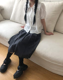 Mite Jacquard Short Sleeve Blouse