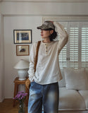 Heritage Chrome Waffle Henley Neck