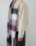 Tassel Wool Maxi Check Muffler