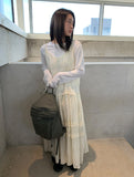 Himet Frill Tiered Sleeveless Long One Piece