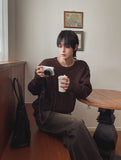 Caron shoulder button knit