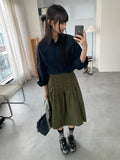 Dekin Shirring Banding Midi Skirt